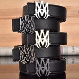 Amiri Belt Black linen leather texture