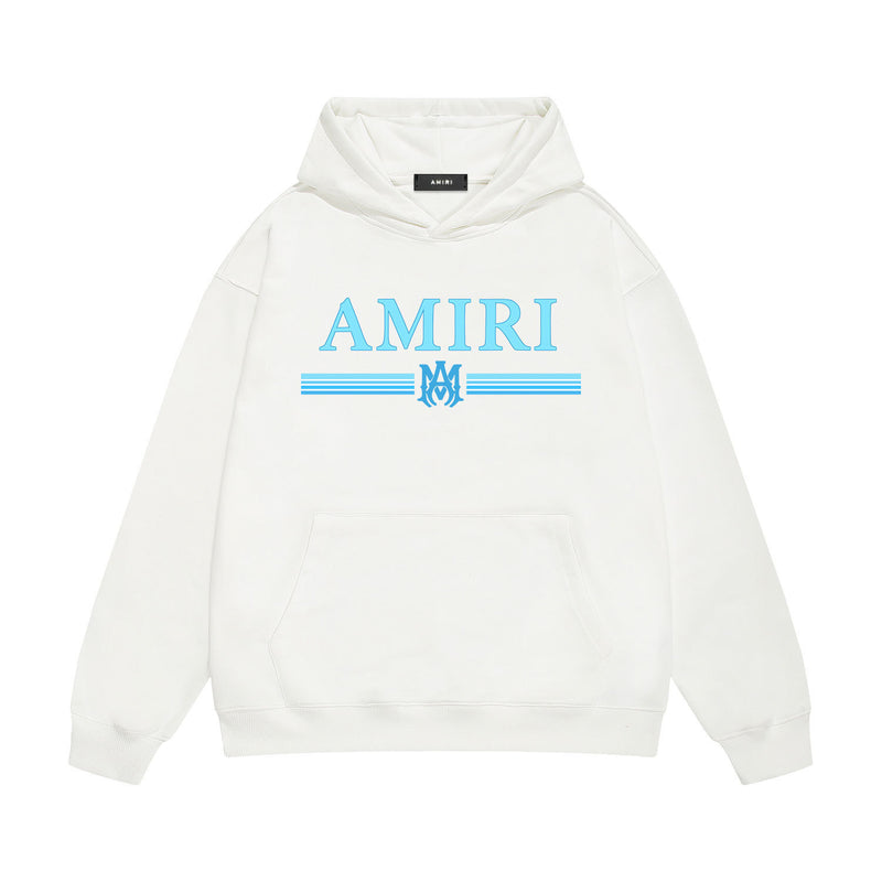 Amiri hoodie colorfulletter horizontal strip printing