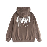 Amiri washed hoodie chain letter distressed printing