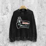 Amiri washed sweatshirt top hat magician printing washed and distressed