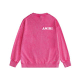 Amiri washed sweatshirt fat letter printing washed and distressed