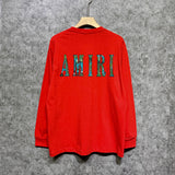 Amiri long sleeve shirts waist flower camouflage letterprinting