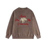 Amiri washed sweatshirt mottled pegasus printing washed and distressed