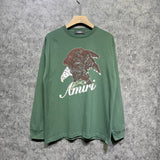 Amiri long sleeve shirts brown eagle printing