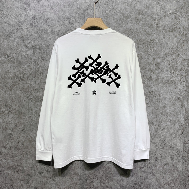 Amiri long sleeve shirts skeleton letterprinting