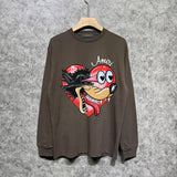 Amiri long sleeve shirts heart wolf head printing
