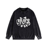 Amiri washed sweatshirt morning glory printing washed and distressed