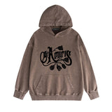 Amiri washed hoodie morning glory printing distressed printing