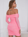 Women Dresses Pink Elegant Girl Evening Dress (Hwfs0410)A