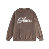 Amiri washed sweatshirt gypsophila printing washed and distressed