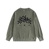 Amiri washed sweatshirt skeleton letter print washed old