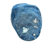 Y2k hot girl hat heavy industry denim easiest for matchretro checkerboard duck tongue beret hat