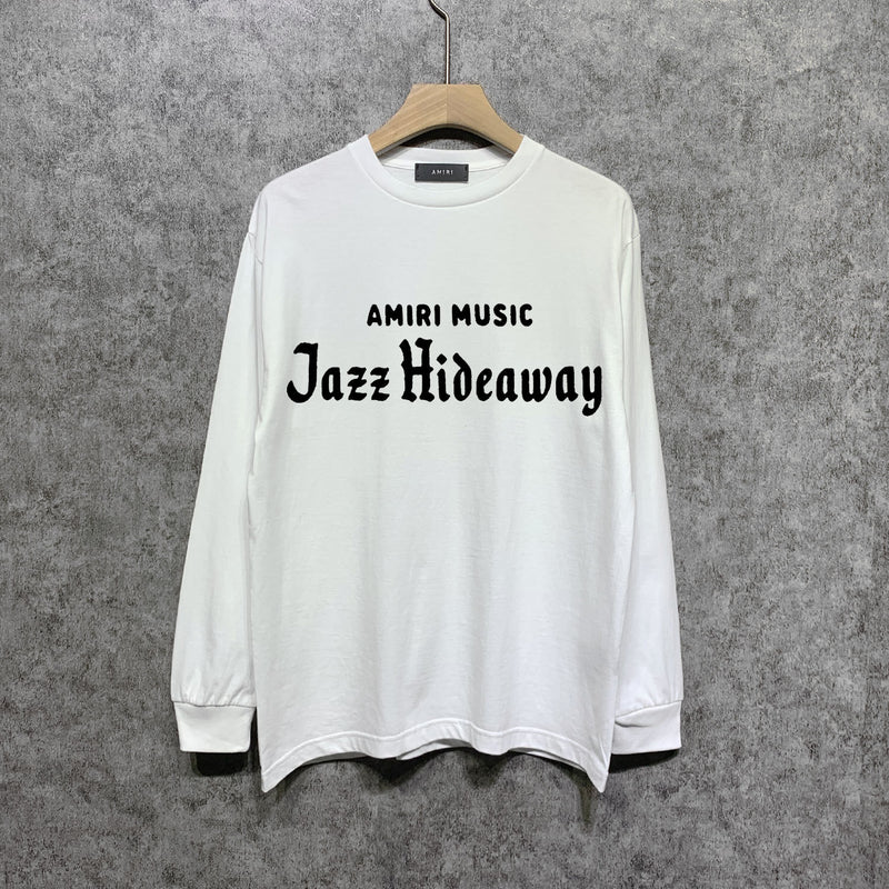 Amiri long sleeve shirts music letterprinting