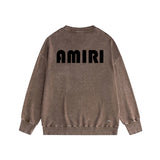 Amiri washed sweatshirt large simple logo printing washed distressed sweatshirt
