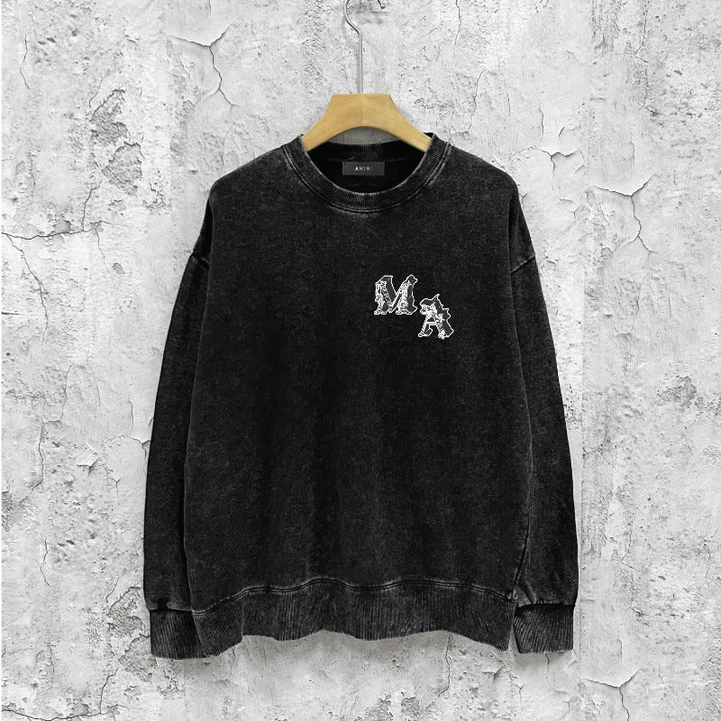 Amiri washed sweatshirt MA printed washed old
