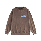 Amiri washed sweatshirt crayon horizontal strip printing washed old