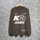 Amiri long sleeve shirts five-pointed star mottled letterprinting