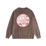 Amiri washed sweatshirt circle sketch printing washed and distressed