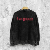 Amiri washed sweatshirt sanskrit printing washed and distressed