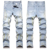 Mens Fashion Jeans Destroy embroidery thread balls 5720#