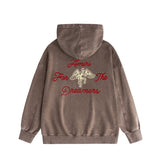 Amiri washed hoodie mottled pegasus distressed printing