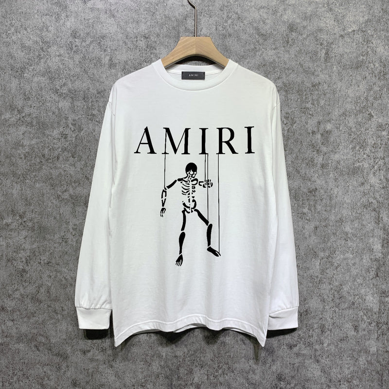 Amiri long sleeve shirts skull puppet printing