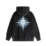 Amiri washed hoodie star shield distressed print