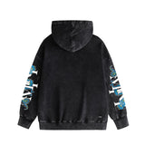 Amiri washed hoodie overlapping letter dragon washed distressed printing