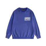 Amiri washed sweatshirt wolf music hand printed washed and distressed