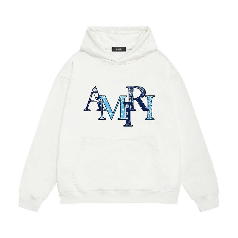 Amiri hoodie cashew flower overlapping letter print