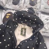 Bathing ape hoode bape polka dot black joint autum