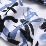 Mens Fashion Jeans Blue paintbrush graffiti 8837#