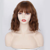 Women'S Wigs  Straight Bang Water Wave Short Curly Synthetic Wig