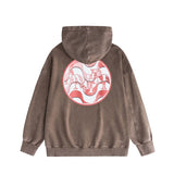 Amiri washed hoodie circle sketch printing washed and distressed
