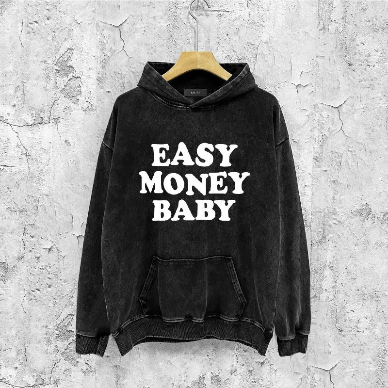 Amiri washed hoodie fat letter printing distressed printing