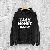 Amiri washed hoodie fat letter printing distressed printing