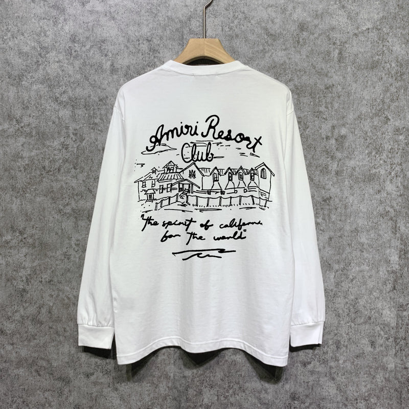 Amiri long sleeve shirts sketch country printing