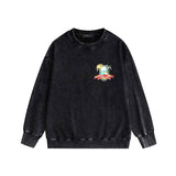Amiri washed sweatshirt mirror printing washed and distressed