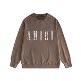 Amiri washed sweatshirt retro totem printing washed and distressed