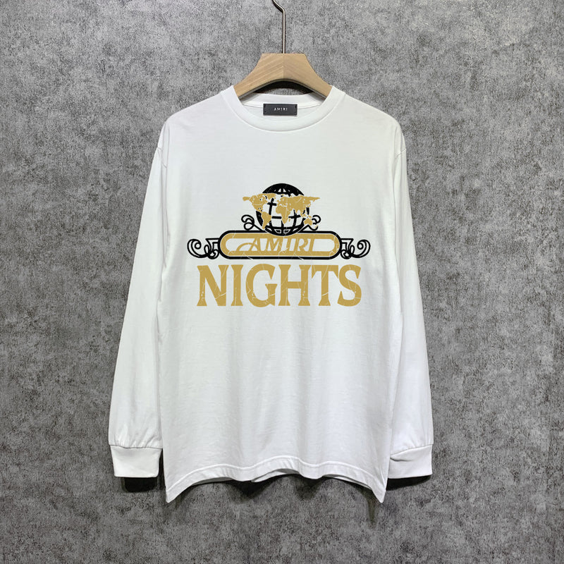 Amiri long sleeve shirts earth letter printing