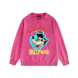 Amiri washed sweatshirt smoke gray wolf printing washed and distressed