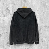 Amiri washed hoodie metallic glossy letter washed distressed printing
