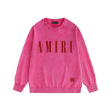 Amiri washed sweatshirt classic letter spider print washed old