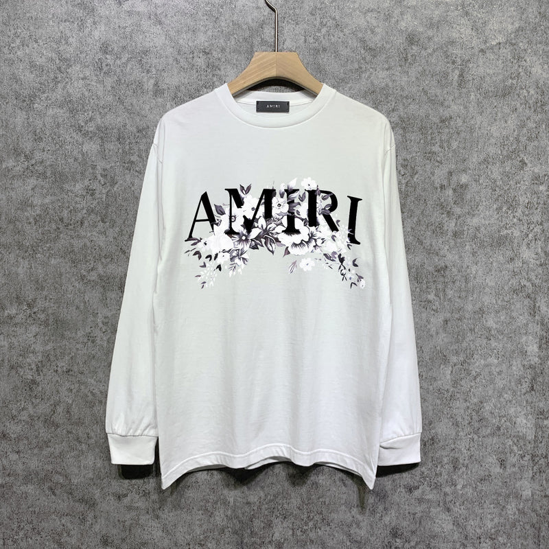 Amiri long sleeve shirts colorless flower printing