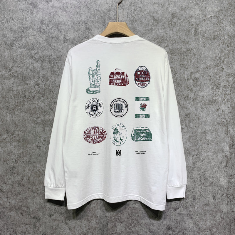 Amiri long sleeve shirts medal set printing