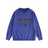 Amiri washed sweatshirt rainbow letterprinting washed and distressed