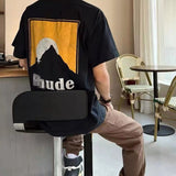 Rhude T Shirt Classic Sunset Theme Printed Short Sleeve T-Shirt