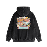 Amiri washed hoodie lake view oil painting distressed printing