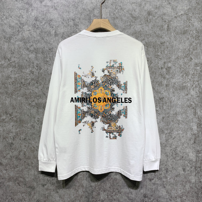 Amiri long sleeve shirts damaged oil painting printing