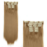 Women's Wigs Hair Extension 6-piece Set Clip Hair Long Straight Hair Women's Chemical Fiber Wig 16 Card Straight Wig